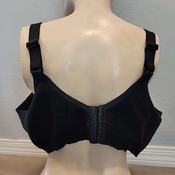 Cacique Unlined Full Coverage No Wire Bra 48D Black Wireless - Picture 2 of 4